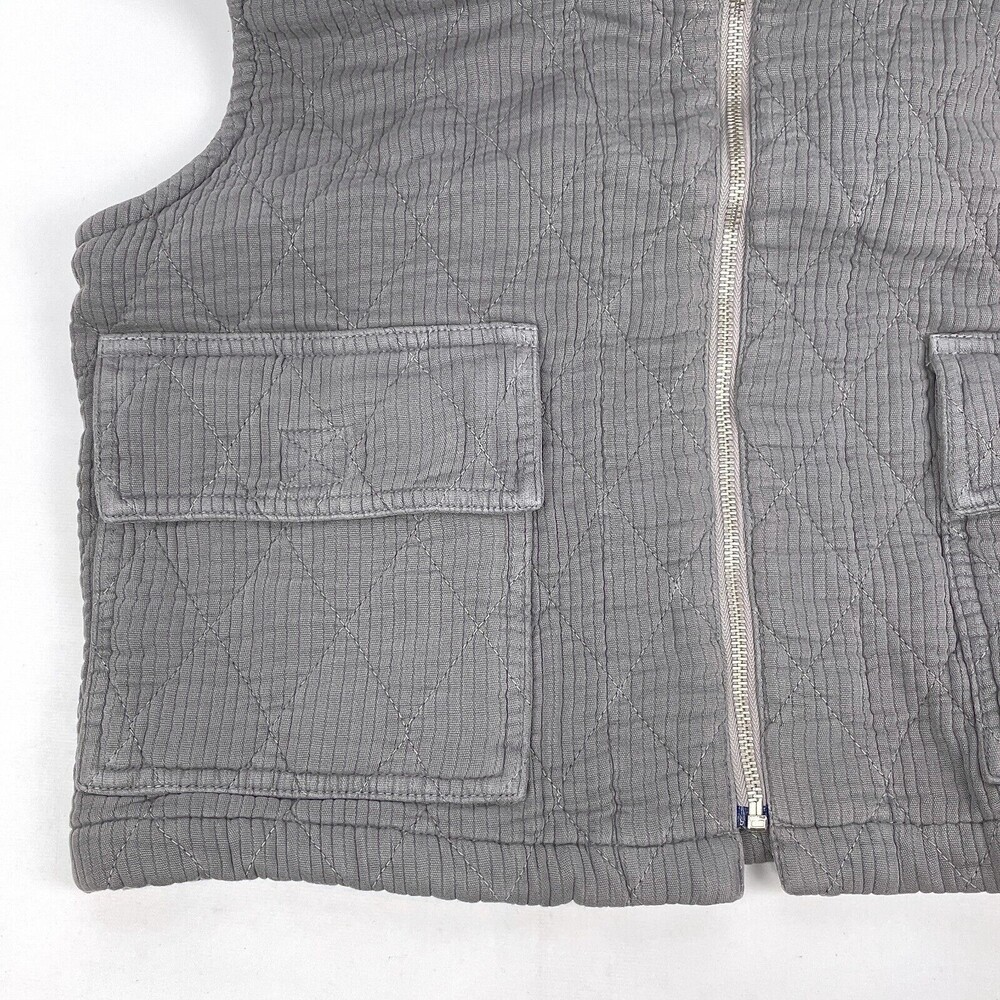 NWOT Philosophy of Comfort Women's Size L Gray Quilted Hooded Lyocell Blend Vest - Picture 12 of 16